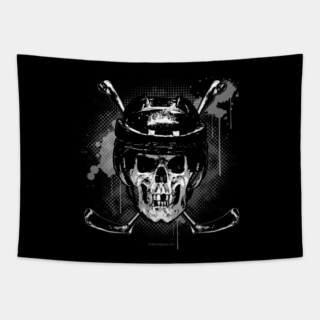 Hockey Skull Tapestry by eBrushDesign