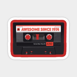 Classic Cassette Tape Mixtape - Awesome Since 1974 Birthday Gift Magnet