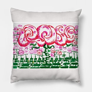 Rose Garden In Type Pillow