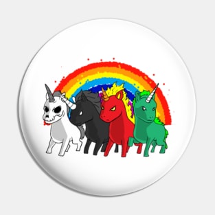 Unicorn Apocalypse Rider Rainbow joke gift Pin