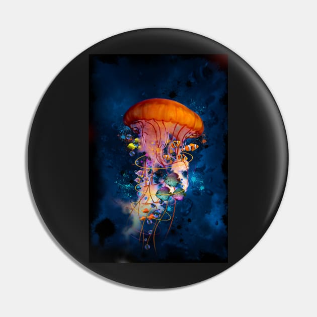 Jellyfish World Pin by DavidLoblaw