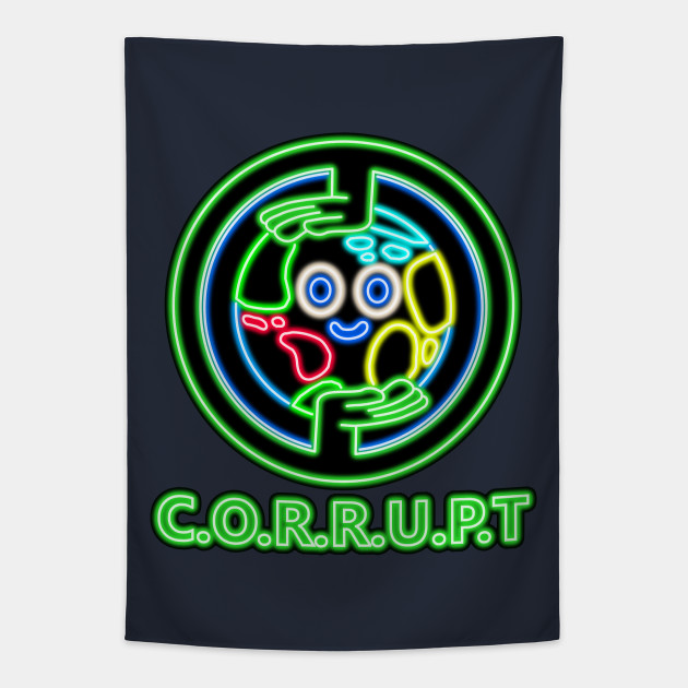 Corrupt Logo Neon Sign From The Amazing World Of Gumball Corrupt Tapestry Teepublic Au