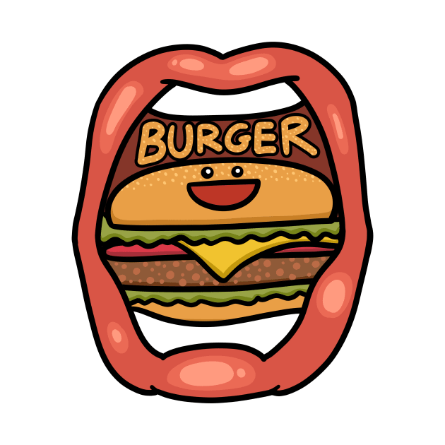 Fast Food Lover, Burger in your mouth by bubboboon