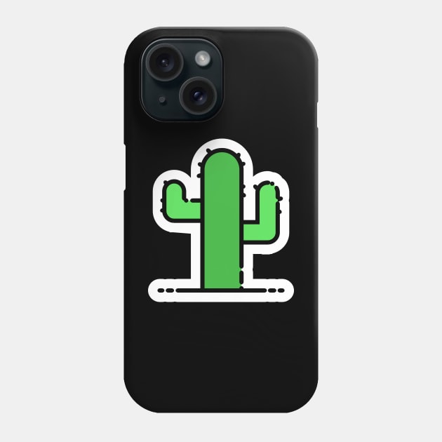 Cactus // Line Art Sticker Phone Case by Pulpixel