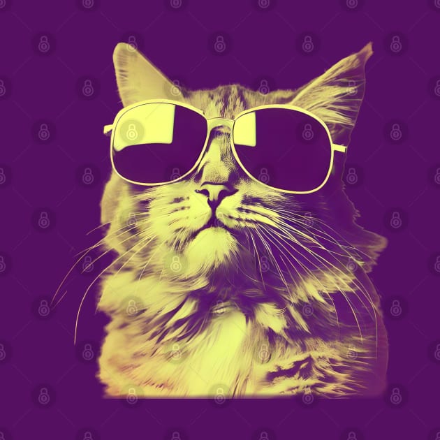 Vintage cat wearing sunglasses by Ravenglow