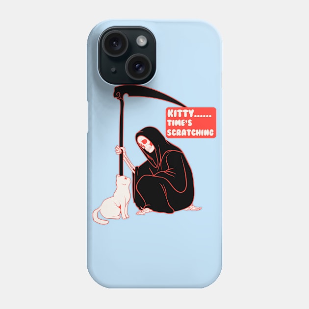 Grim Reaper And Cat Phone Case by Oiyo