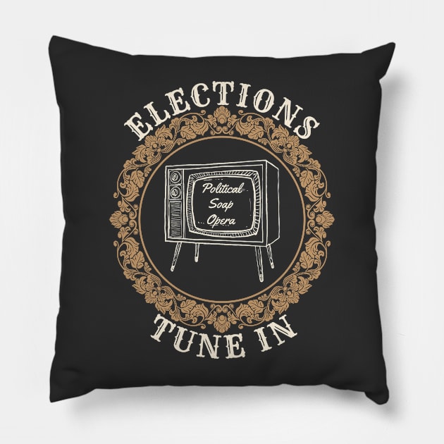 Elections Political Soap Opera Pillow by Czajnikolandia