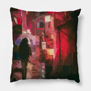 Red alley Pillow