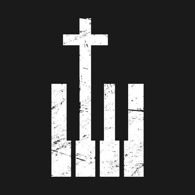 Christian Cross And Piano Keys - Piano - T-Shirt | TeePublic