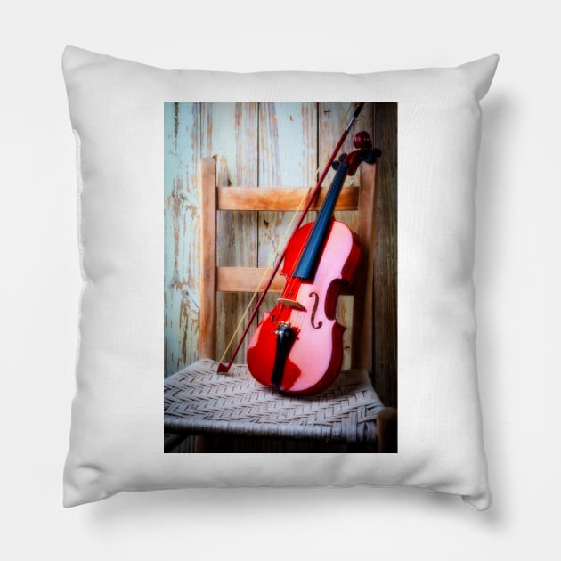 Violin On Old Chair Pillow by photogarry