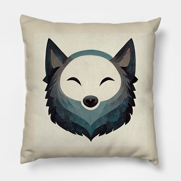 Cute Wolf Design Pillow by RichieDuprey