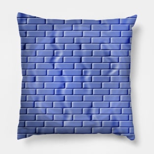 Blue bricks, wall surface stylization Pillow