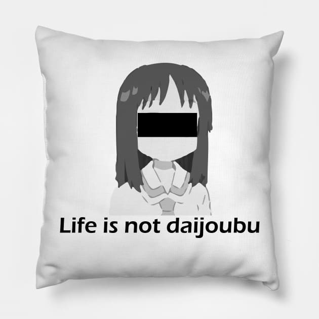 Mai Chan - Life is not daijoubu - series 1 - black Pillow by FOGSJ