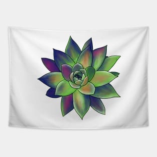 Colorful Succulent - Green, Pink & Orange Tapestry