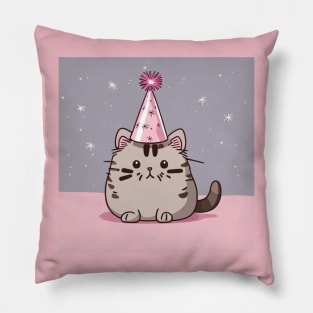 Cute pusheen New Year's party kitten Pillow