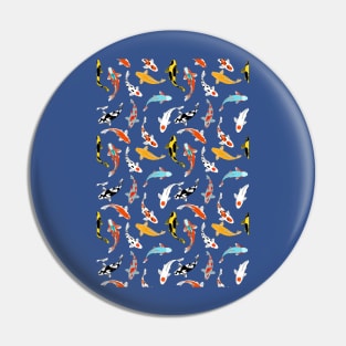 Koi Fish Design | Seamless Pattern | Blue | Navy Background Pin