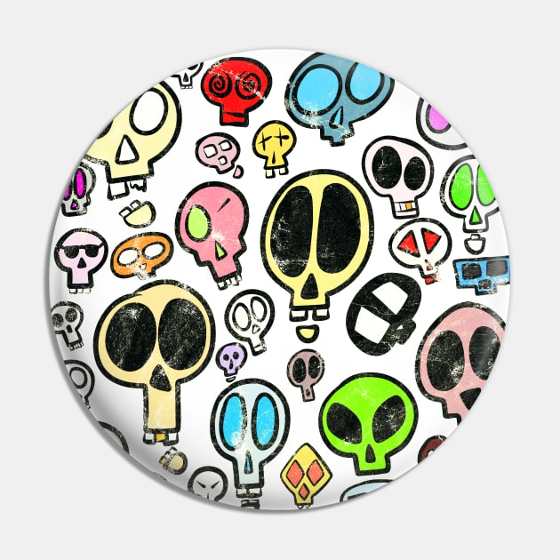 Collection of Colourful Cartoon Skulls Pin by Squeeb Creative