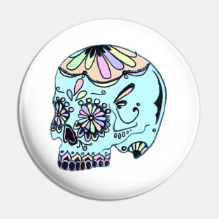 Psychedelic Pastel Sugar Skull 2 Pin