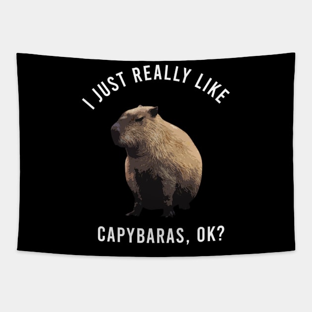 I-Just-Really-Like-Capybaras-OK Tapestry by Multidimension art world