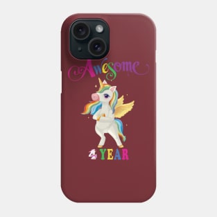 4th Birthday Unicorn Phone Case