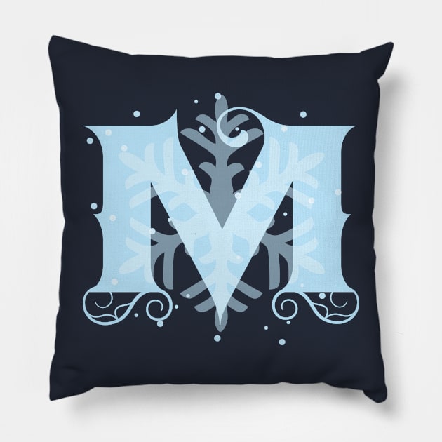 Winter Letters M Pillow by emma17