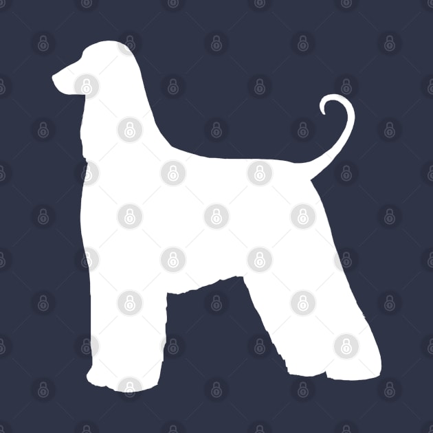 Afghan Hound White Silhouette by Coffee Squirrel