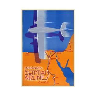 MISR Airworks Egyptian Airlines Cairo Vintage Poster 1930s T-Shirt