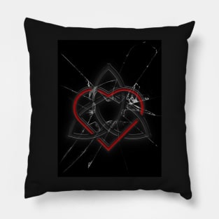 Celtic Knotwork Valentine Heart Broken Glass Texture 1 Pillow