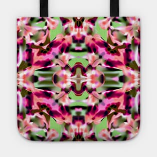 Pink and Green Trippy Kaleidoscope Design Tote