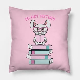 Do not disturb, cute rabbit reading Pillow