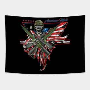 American Made Patriotic Skull Tapestry