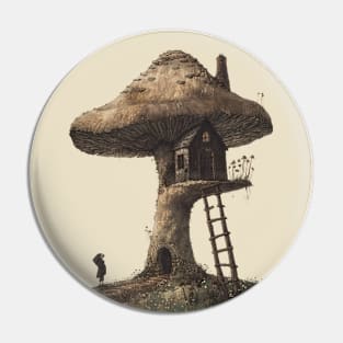 Mushroom Cap Cottage Pin