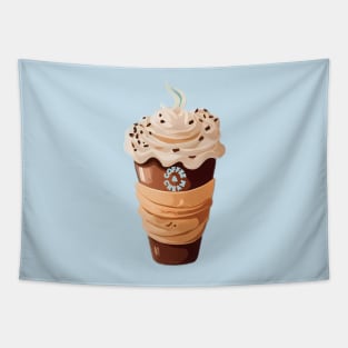 Coffee and cream breakfast pattern Tapestry