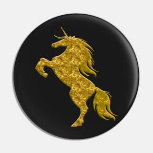 Gold Magical Rearing Unicorn Pin