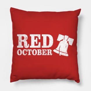 Red October - Vintage, Retro, gift idea, Philly, Philadelphia, Baseball, t-shirt, tee, perfect, best, top, last minute gift idea for men, for women, mom, dad, for kids, son, daughter, boyfriend, girlfriend, grandpa, grandma, uncle, Pillow