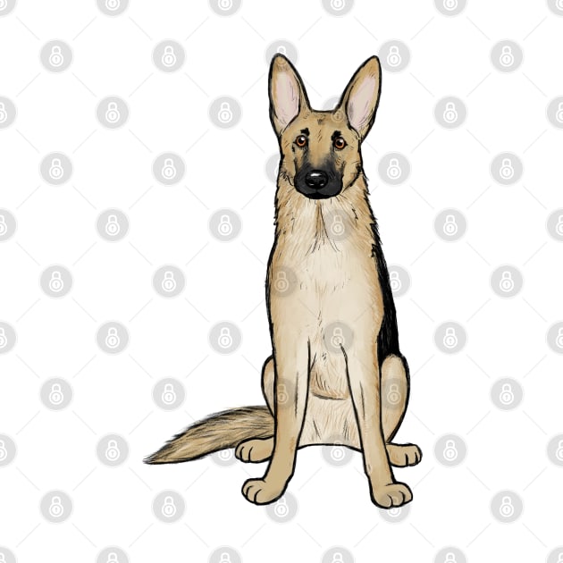 Light Tan and Black German Shepherd Dog | Cute GSD by Coffee Squirrel