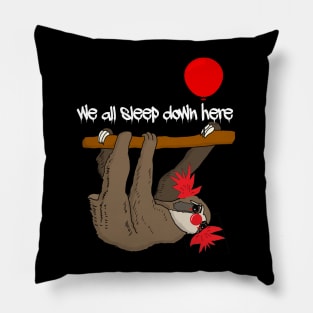 Scary Sloth Clown Print Pillow