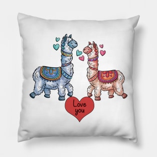 Valentines ALPACA Love you - Happy Valentine's day Pillow