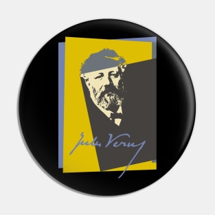 Science Fiction Visionary - Jules Verne Portrait 4 Pin