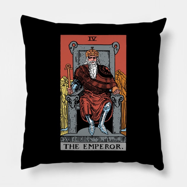 Emperor Tarot Card Rider Waite Pillow by Sunburst