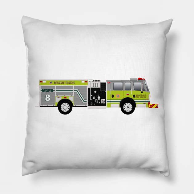 Miami Dade Fire Rescue Engine Pillow by BassFishin