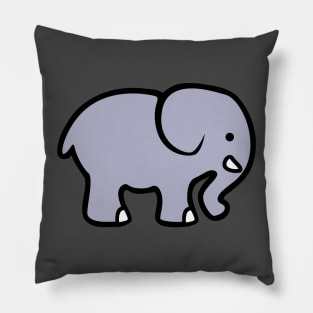 Blue Gray Elephant Cartoon Design Pillow