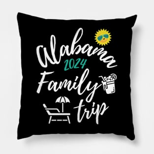 Alabama Family Trip 2024 Vacation Fun Matching Group Design Pillow