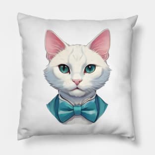 Fancy Cat with Bowtie no.4 Pillow