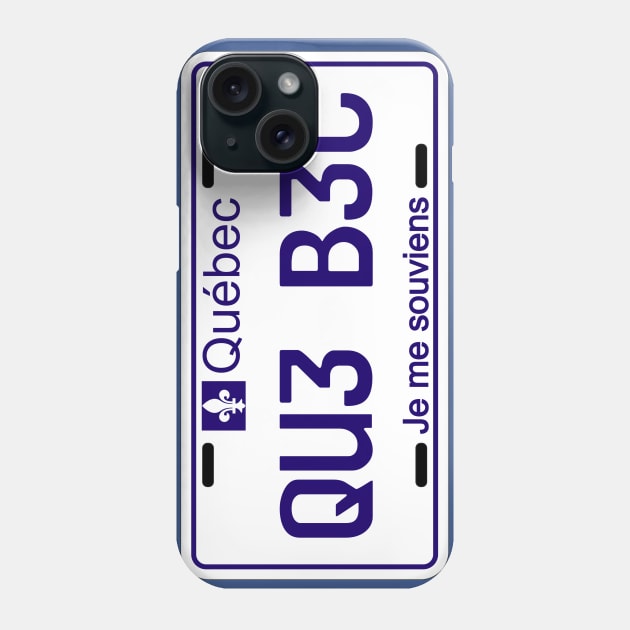 Quebec car license plate Phone Case by Travellers