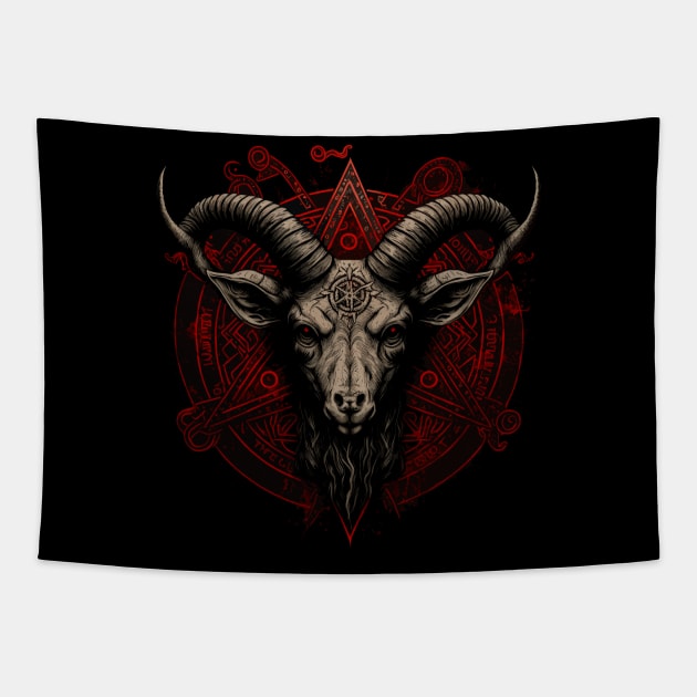 Satanic Goat Baphomet Tapestry by K3rst