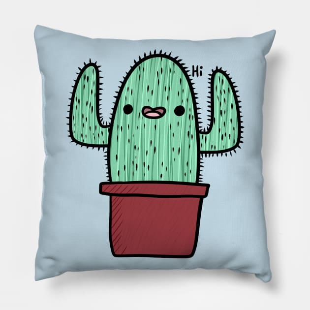 Happy cactus Pillow by Jamtastic