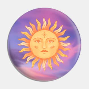 Purple Sunset Boho Sun Pin