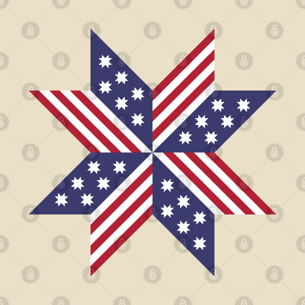 Patriotic Red White Blue Native Stars Stripes by redhomestead