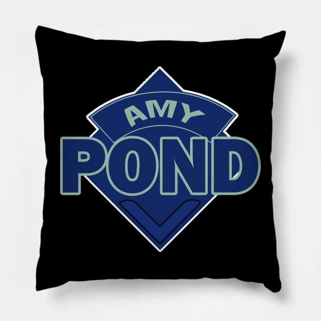 Amy Pond COMPANION - Doctor Who Style Logo (Amelia) Pillow by RetroZest